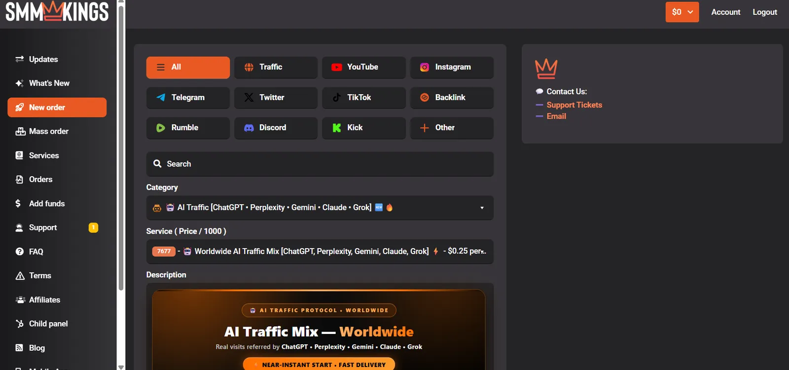 SMMKings Interface